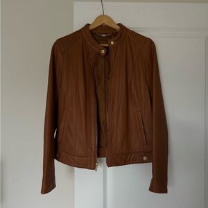 Cole Haan Signature Cole Haan Leather Moto Jacket - Cognac